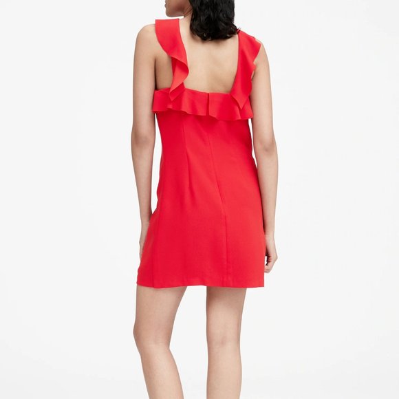 Banana Republic Ruffle Halter Dress in Red - Picture 2 of 7
